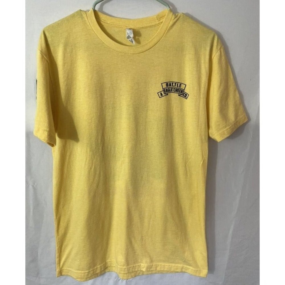 Mens NINE LINE Apparel Yellow Short Sleeve Shirt Sz Md Battle Of Eagle Creek